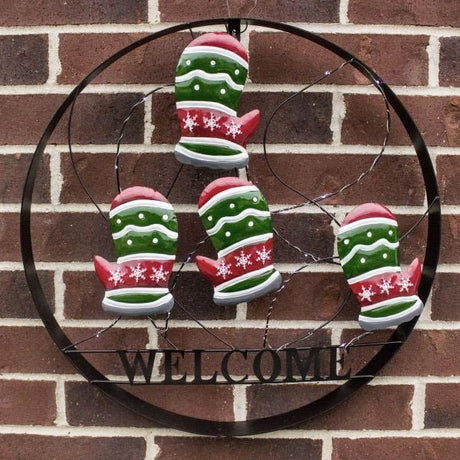 Mitten Outdoor Holiday Welcome Wheel - Nature Hills Nursery - Garden Center Item - 