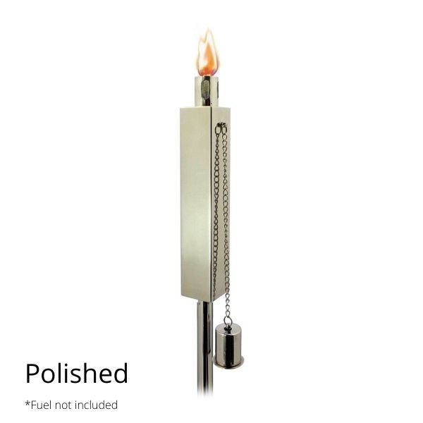 Rectangle Garden Torch 2 Pack - Nature Hills Nursery - Stainless Steel - 